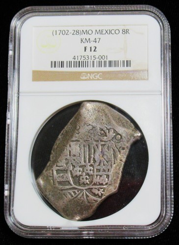 Mexico: ND (1702-28)-Mo J Silver 8 Reales KM-47 NGC F-12. - Picture 3 of 4