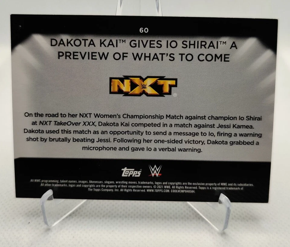 2021 Topps WWE Women's Division #60 Dakota Kai Io Shirai wrestling card - Image 2 of 2
