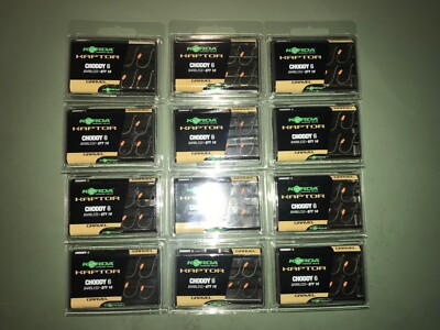 12 PACKUNGEN Korda Kaptor Haken Größe 6 Choddy Barbless Karpfenangeln 120 HAKEN
