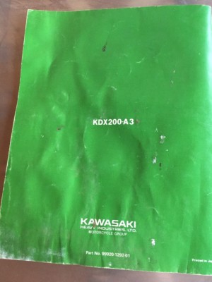Kawasaki KDX200 A3 Motorcycle Owner's & Service MANUAL | eBay
