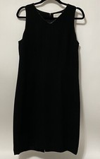 Casual Corner Women's Size 12 Little Black Dress Sleeveless Lined Career Zip