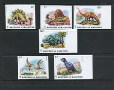 Y984  Maldives  1972  dinosaurs   IMPERF   6v.    MNH