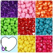 BeadTin Valentine 18mm Large Heart Pony Beads (24pcs) - Style choice