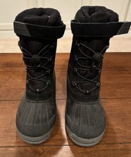 Lands' End Expedition Waterproof Snow/Winter Boots Black/Gray Youth Size 7M