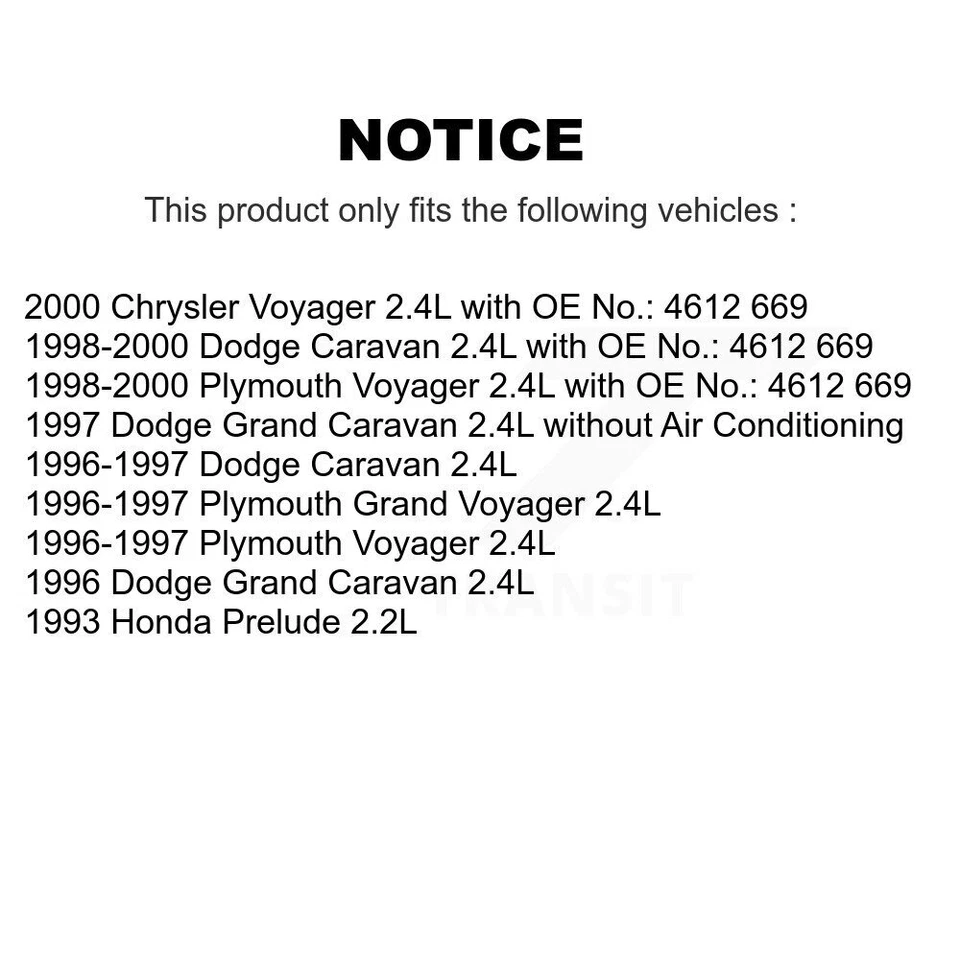 Alternator Accessory Drive Belt For Dodge Caravan Plymouth Voyager Grand Honda Foto 2 de 4