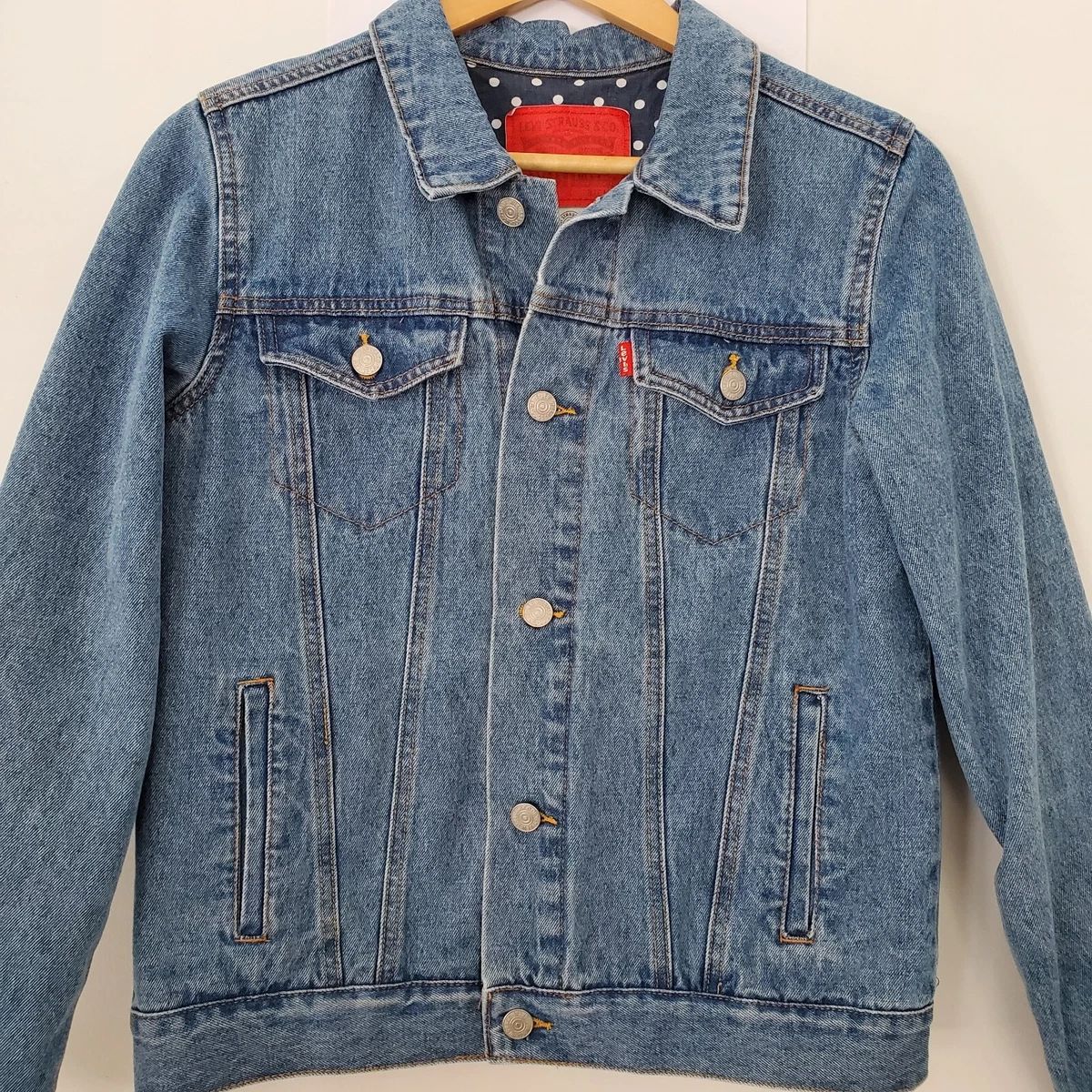Jacket with red best sale tag