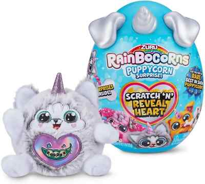 Zuru Rainbocorns Puppycorn Rescue 7 Surprises White Horn Peel Reveal Hearts NEW