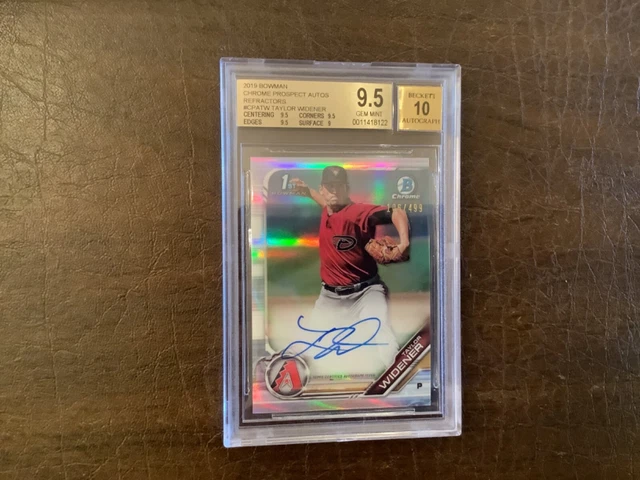 2019 Bowman Chrome Prospect Auto Refractor 106/499 Taylor Widener BGS 9.5 10