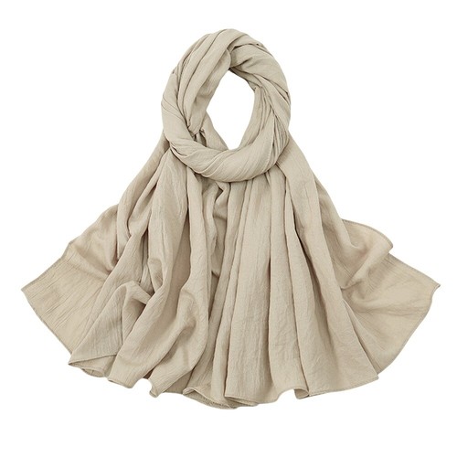 Women Plain Wrinkle Design Scarf Bandelet Shawl Stole Wrap Headscarf Muffler - Picture 16 of 32