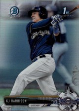 2017 Bowman Draft KJ Harrison #BDC-110 Chrome Refractor Milwaukee Brewers 14A