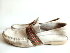 Scarpe mocassino uomo Zara vintage taglia UK-10 EUR-44 pelle bianco/beige