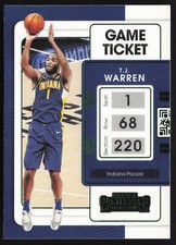 2021-22 Panini Contenders Game Ticket Green T.J. Warren #100 Indiana Pacers