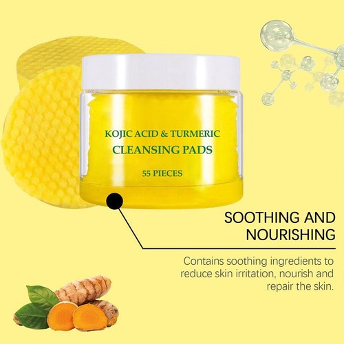55pcs Turmeric Cleansing Pads - Kojic Acid AndTurmeric Cleansing Pads For FKS98 - Picture 7 of 12