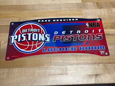 DETROIT PISTONS WinCraft Sports Locker Room Sign 19 X 8 New. On Shelf