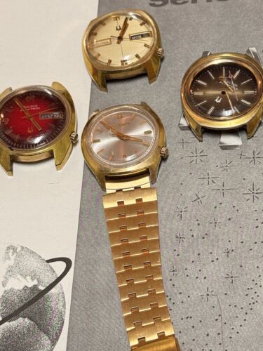 Vintage Bulova Accutron Größe matt vergoldet Band passt Kissenhüllen 17,2 mm - Bild 3 von 14
