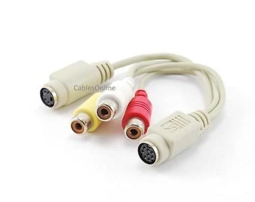 Cable de entrada ATI All-In-Wonder de 4 cabezales, Mini Din8 macho a 3 conectores de video RCA/S Foto 3 de 3
