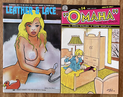 Leather & Lace #18 and Omaha: The Cat Dancer #14 1990-1991 Mature Comics F/VF