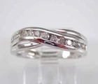 1.00Ct Petite Moissanite Wedding Ring 14k White Gold Plated Anniversary Band