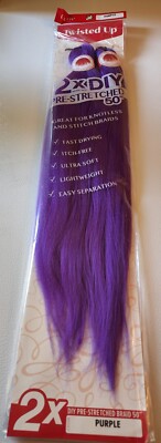 X-Pression Braid Hair Outre 100% Kanekalon Twisted Up DIY Prestretched 50'' #Purp