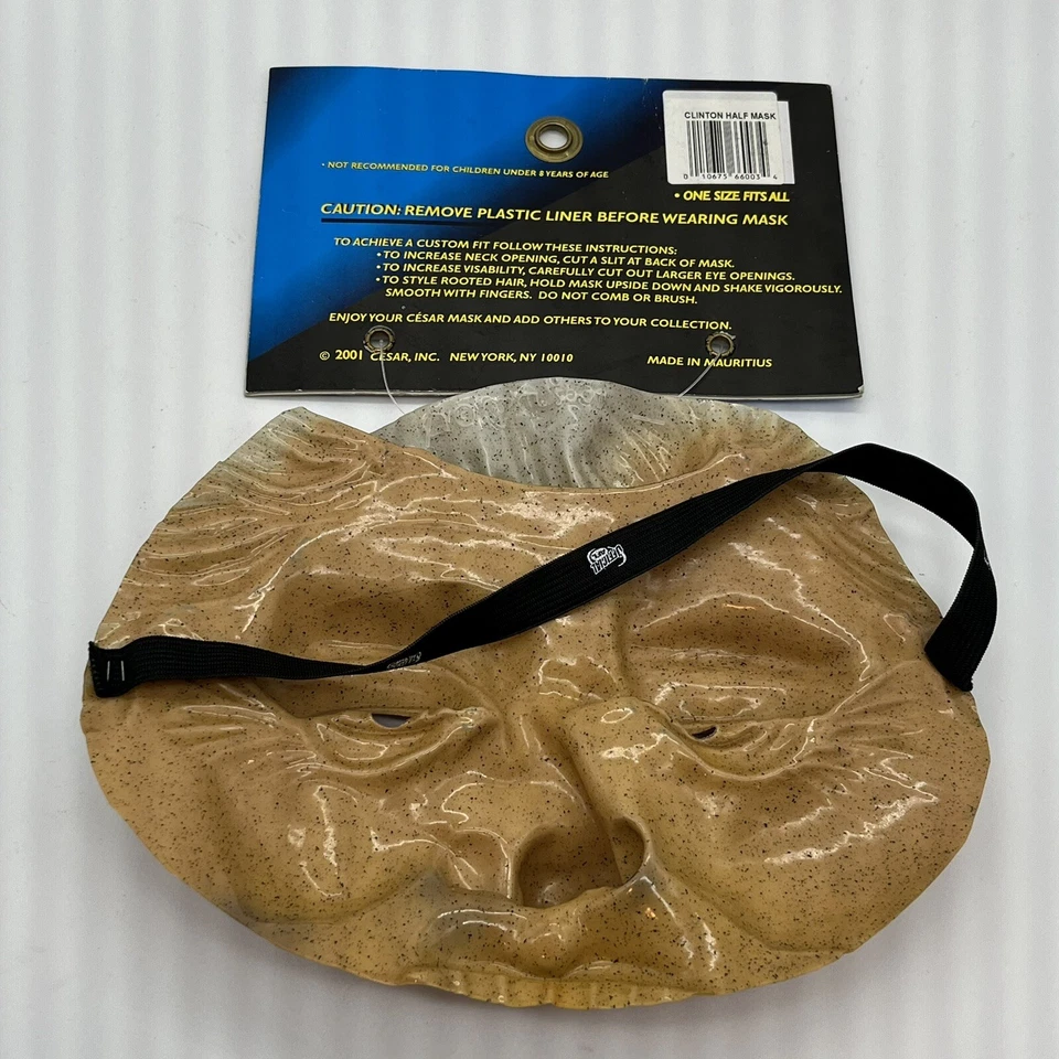 Vintage Adult Bill Clinton Soft Vinyl Half Mask Halloween Costume Dress Up Cesar - Image 2 of 4