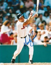 MARTY BARRETT  BOSTON RED SOX   ACTION SIGNED 8x10