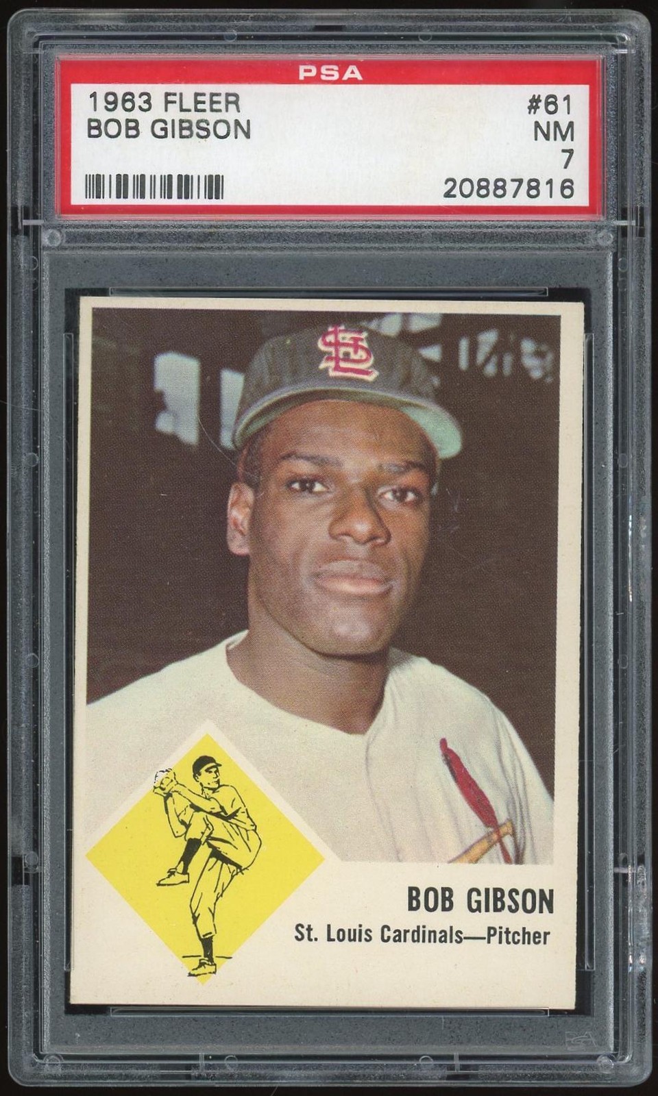 1963 Fleer #61 Bob Gibson PSA 7 *7816