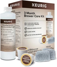 3-Month Brewer Maintenance Kit Includes Descaling Solution, Water Filter Cartrid