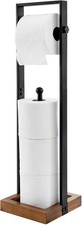 Freestanding Toilet Paper Holder with Reserve Roll Storage, Bathroom Floor