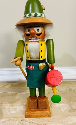 Steinbach Germany  15'' Nutcracker GARDENER German Wood Handmade ~ Flaws