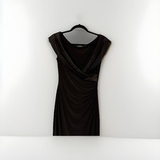 Lauren Ralph Lauren Women 4 Black Jersey Off The Shoulder Gown Side Slit