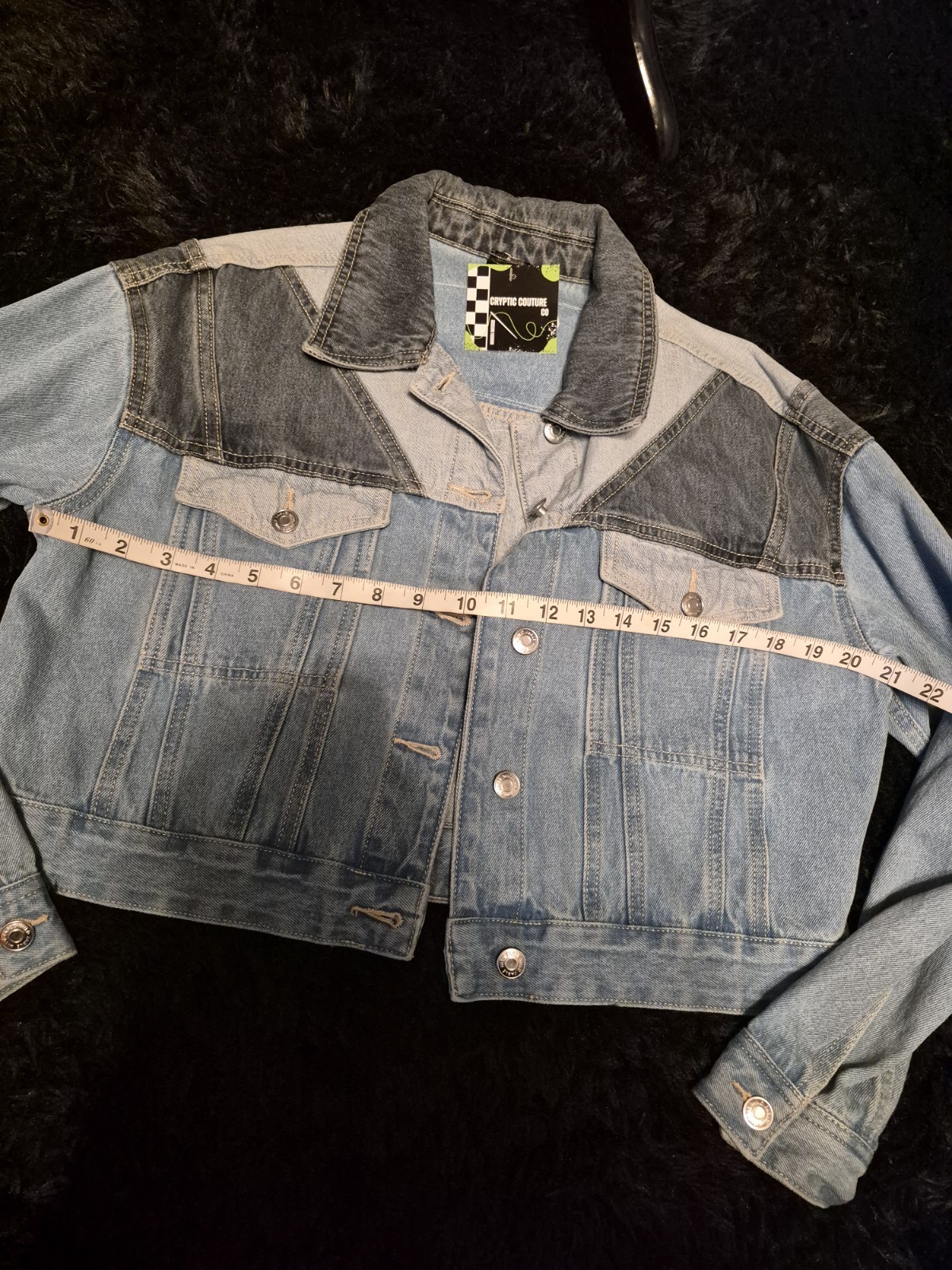 Upcycled NIRVANA Smile Denim PATCH Jacket Medium … - image 8