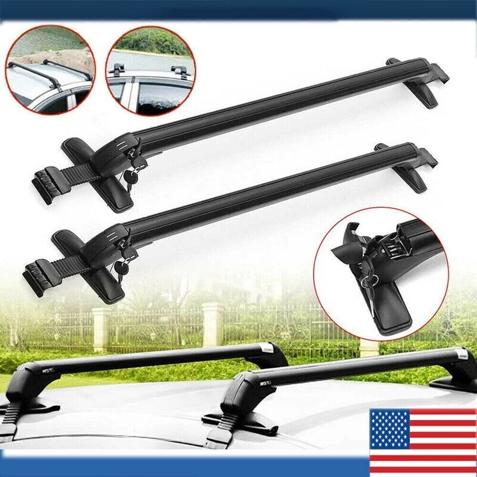 Portaequipajes universal de 39" con barra transversal de techo para auto ¡Aluminio con bloqueo! Foto 2 de 4