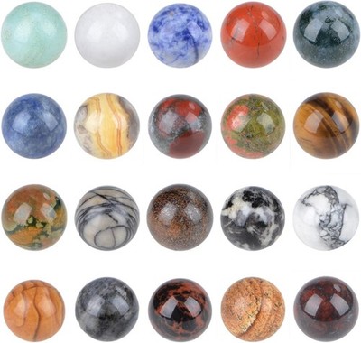 16mm 20pcs Natural Gemstone Polished Sphere Healing Crystal Rocks Ball