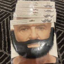 Self Adhesive Short Boxed Fake Mustache and Beard, Novelty, Party Favor
