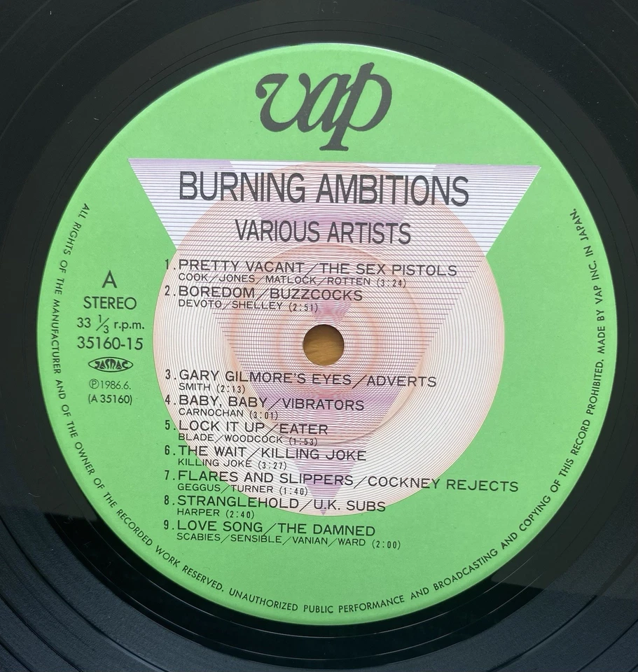 BURNING AMBITIONS LP VINYL JAPANESE CONFLICT GBH DISCHARGE KILLING JOKE 1986 OBI Foto 4 de 4