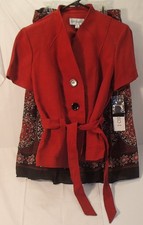 Studio 1 Women's Size 10 Red Blazer Skirt 2-Piece Suit New with tags