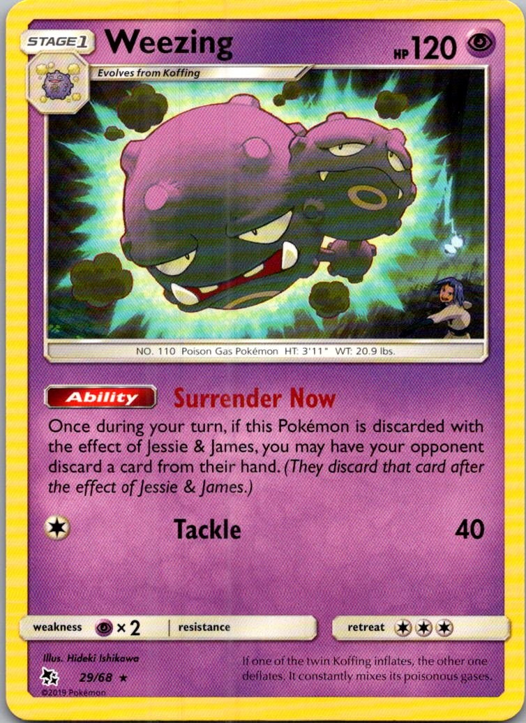 Weezing Rare Hidden Fates 29/68 NM