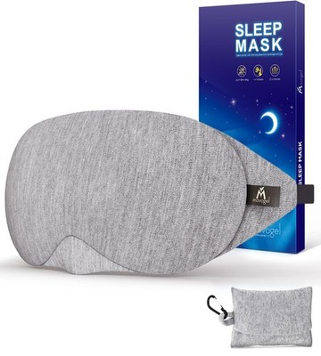 Cotton Sleep Eye Mask - Updated Design Light Blocking with Adjustable Nose Br...
