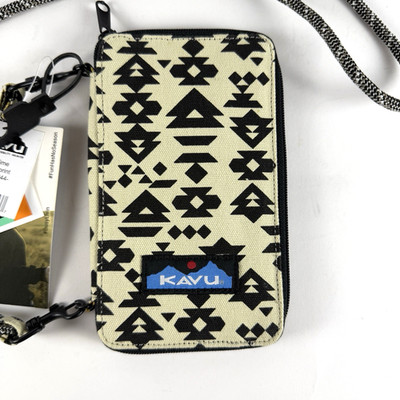 Kavu Womens Go Time Bi-Fold Crossbody Wallet Aztec Print NWT