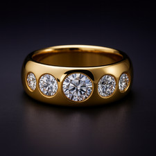 Brillant Ring 750 Gelbgold 18K Damenring 1,25ct Diamant Ring Gr 54 Massiv 17,6g