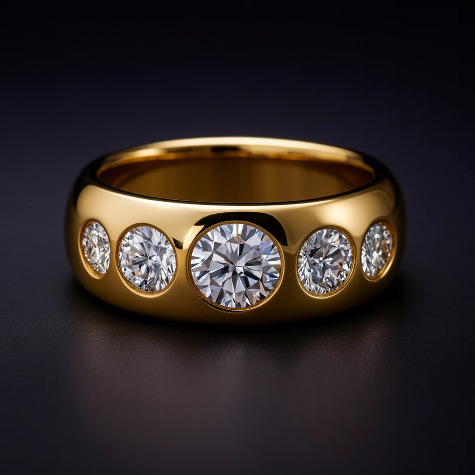 Brillant Ring 750 Gelbgold 18K Damenring 1,25ct Diamant Ring Gr 54 Massiv 17,6g - Bild 4 von 4