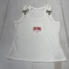 MUSERA Shirt Womens Small White Rib Knit Tank Top Muse Culture Pocket Straps