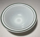Vintage Pyrex Corning Tableware Double Green Band 8.5” Serving Bowl Milk Glass