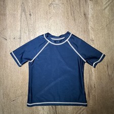 Wonder Nation Navy Blue Rash Guard Short Sleeve Swim Shirt UPF Sun Protection 4T