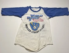 Vintage Milwaukee Brewers World Series Raglan Shirt 1982 Fantasy Tag Size Medium