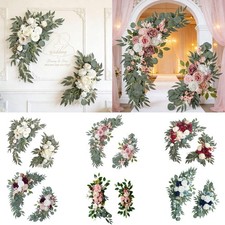 2Pcs Wedding Arch Wreath Floral Swag Welcome Signs Decorations Hanging