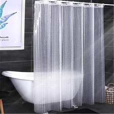 Clear Shower Curtain Liner, 100 Waterproof EVA 3D Shower Curtains with 3 Duty H