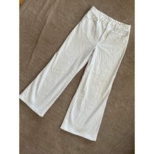 Good American Good Waist Palazzo Cropped Jeans White Size 12