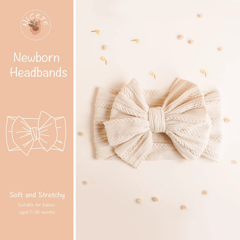 Soft Stretchy Nylon Baby Headbands with Bows for Newborn Toddler Girls-6PK - Image 4 of 4