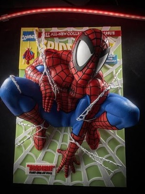 DIGITAL  Spiderman Frame  STL file 3d  READY TO PRINT AMAZING statue figure